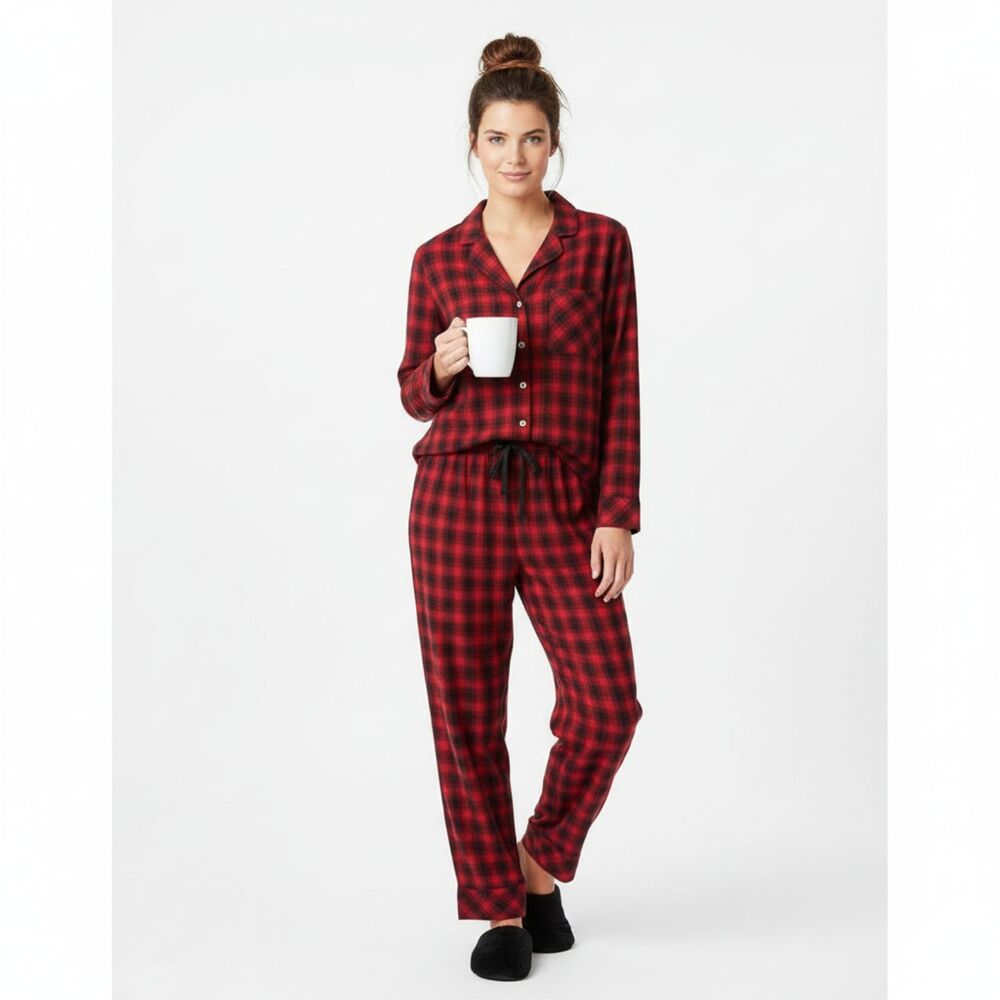 Victoria’s Secret Red Plaid Gingham Pants & Top Pajama Set XL